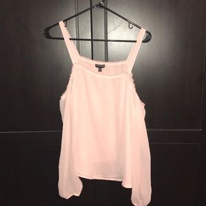 Sheer express cold shoulder blouse